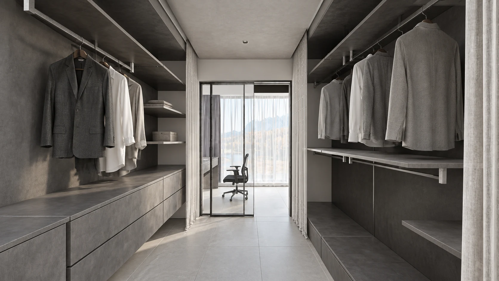 Walk-through wardrobe